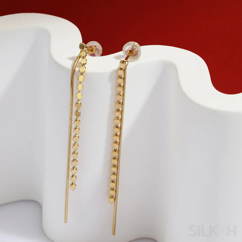 18k Gold Plated Sterling Silver Tassel Long Earrings Eloise
